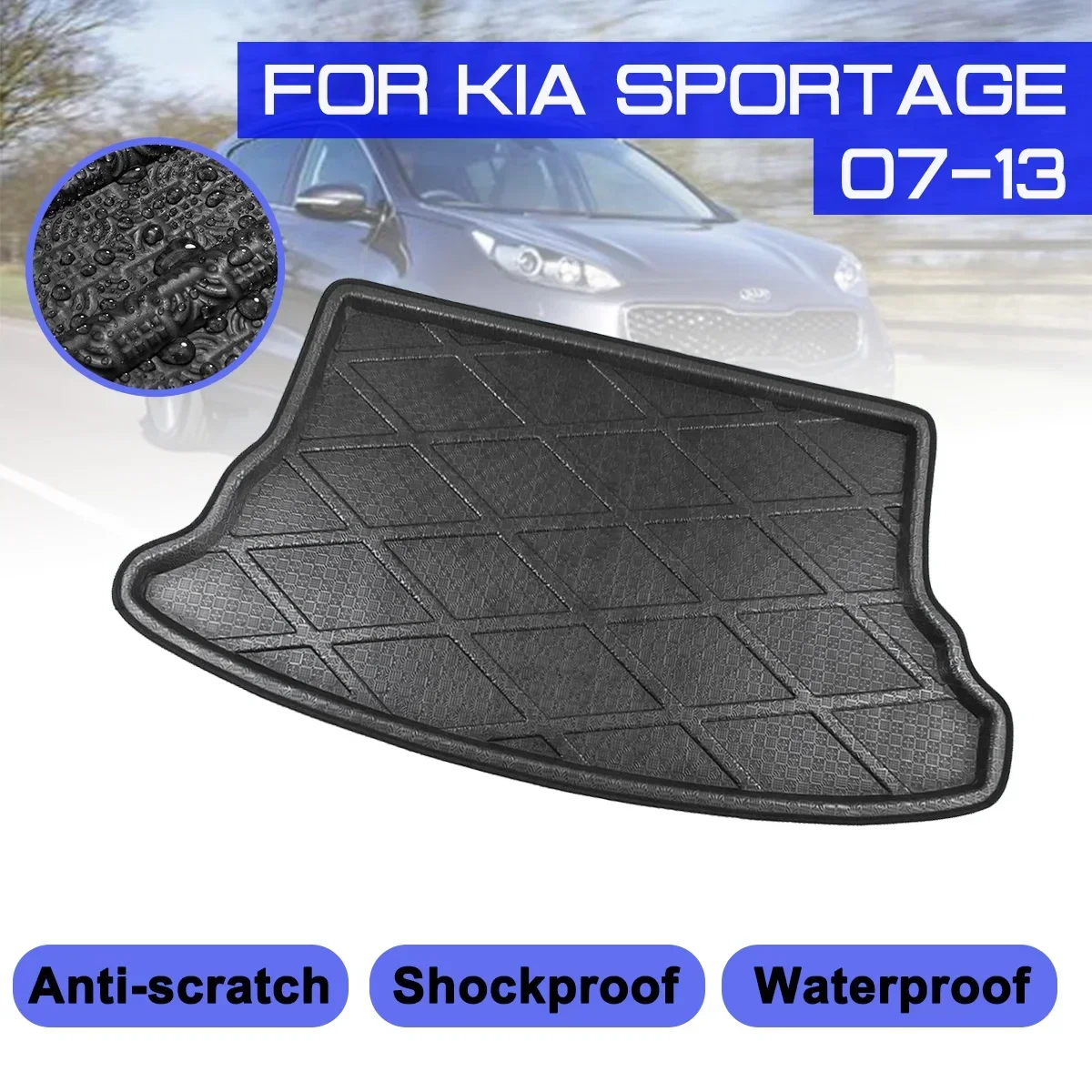 Car Floor Mat Carpet For KIA Sportage 2007 2008 2009 2010 2011 2012 2013 Rear Trunk Anti-mud Cover