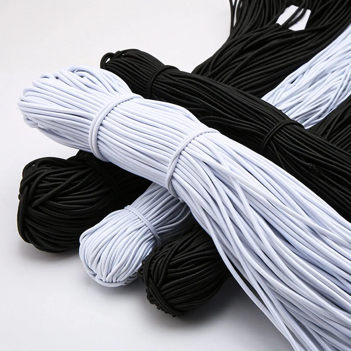 

10M 2/2.5/3mm Thick White Black Elastic Cord Thread String Rope Handmade Crafts Garment Tag Strap Luggage Accessories Supplies