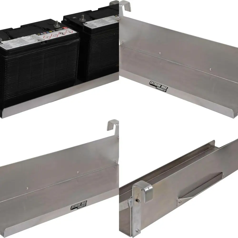 

Extreme Max 3006.8692 Двойной подвесной лоток для аккумуляторной батареи и понтона с квадратными рычагами 1-3/4 дюйма для систем 24 В