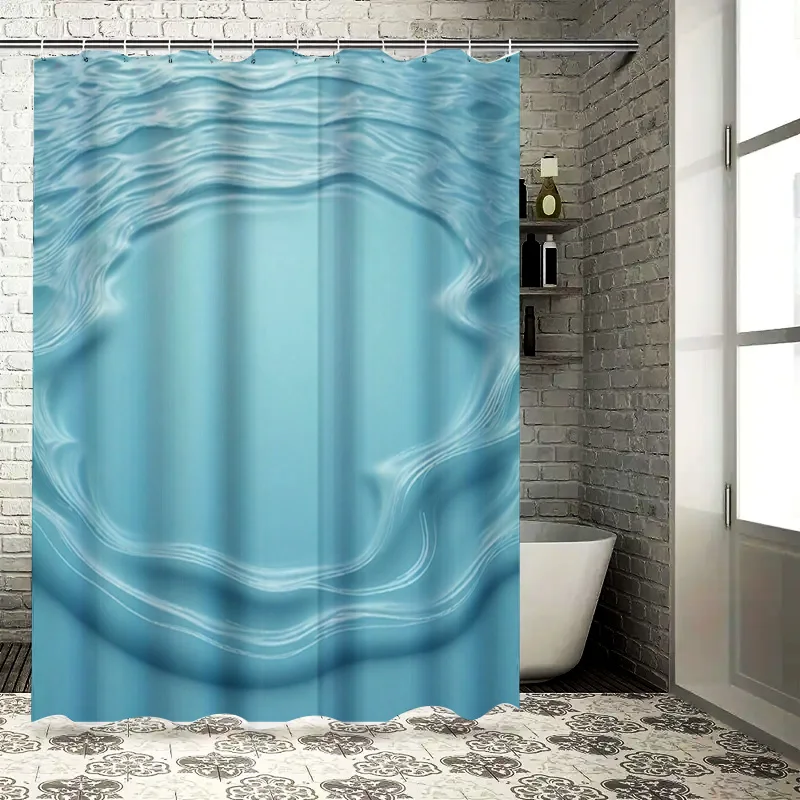 

3D Waterfall Shower Curtain Blue Waterproof Fabric for Bathroom Decorations Custom Size Available from AliExpress