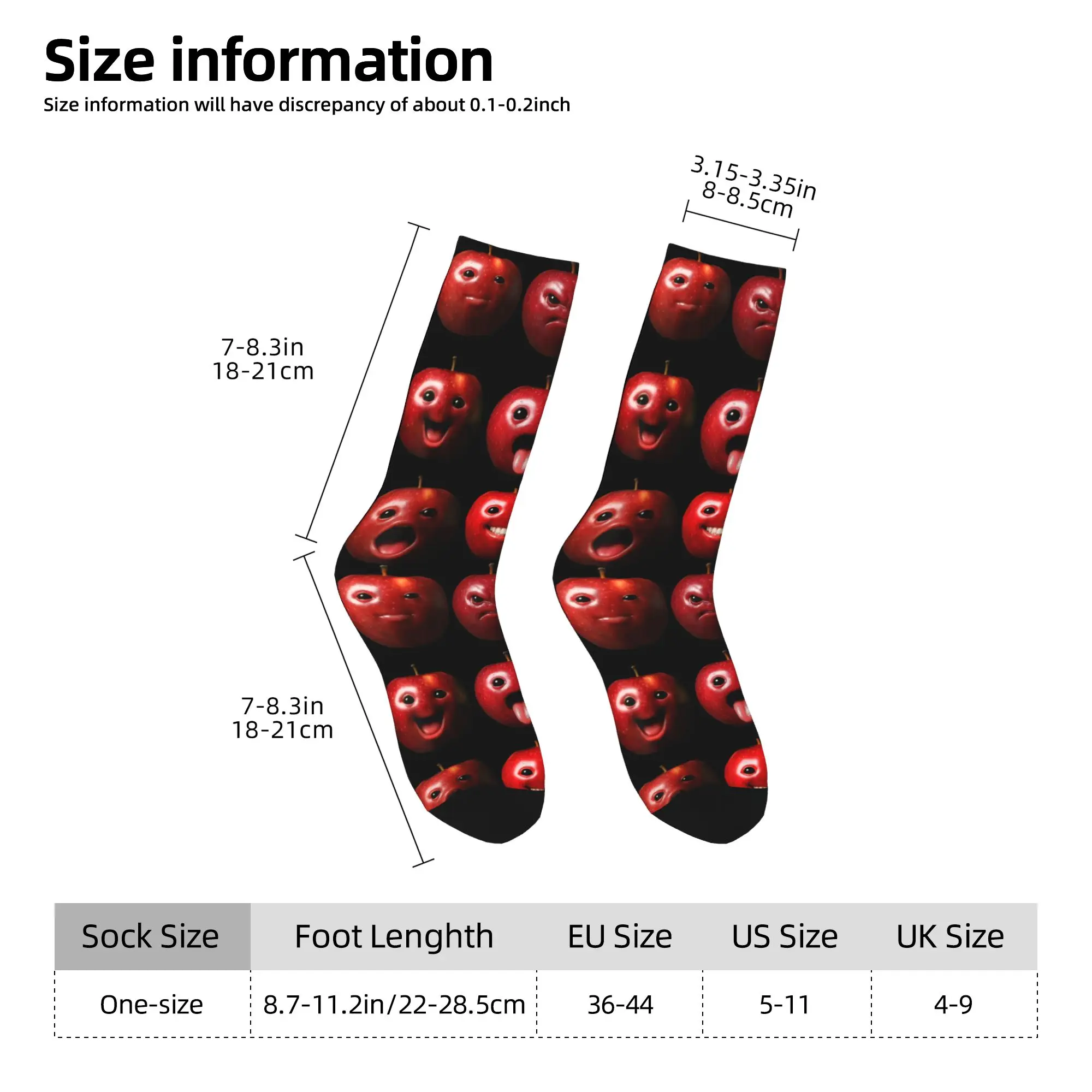 مضحك سخيف AI أبل الجنرال Z ميمي BrainRot الفكاهة الفاكهة عشاق جوارب النساء الرجال الجوارب الجوارب الخريف الجري المضادة للانزلاق الجوارب هدية