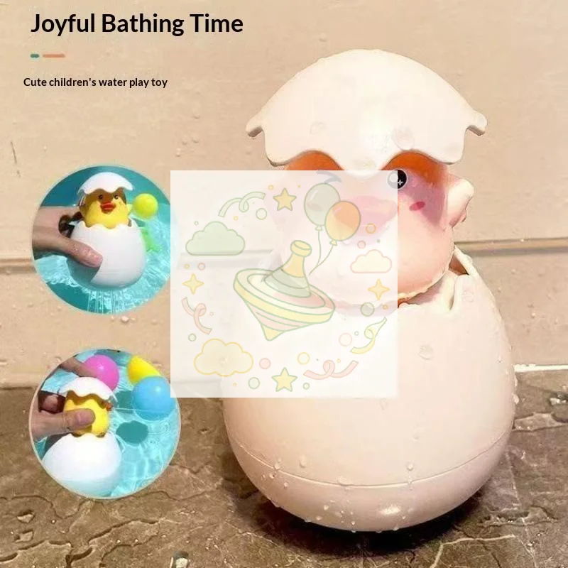 Cartoon Egg Shell Sprinkler Bath Toy Cute Animal Water Spray Play Toy Plastic Bathtub Game Toy For Baby Kids Shower Pool Time