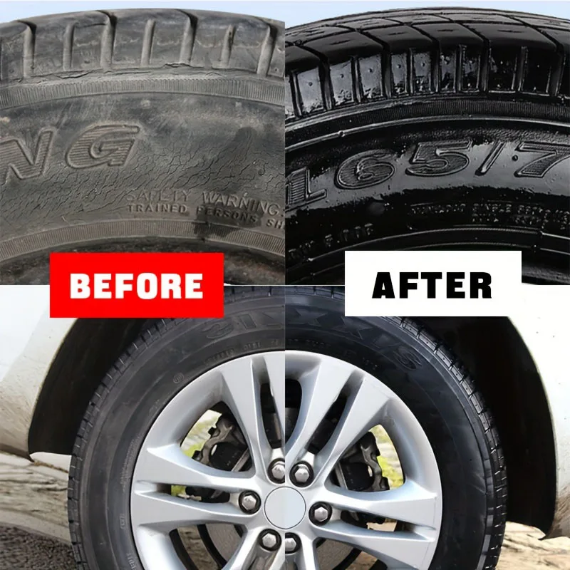 Car Tire Wax Restorer Gloss Enhancer Crystal Clear Plastic Panel Renewal Coating Agent Tire Back To Black Shine Enhancer Polish