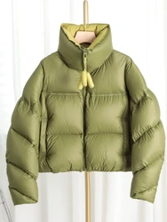 Fitaylor-Manteau en Duvet de Canard Blanc pour Femme, Décontracté, Col Montant, Fermeture Éclair, Bouffante, Parka, Vêtements d'Extérieur, Optique, Hiver