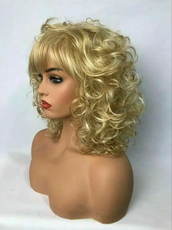 Pelucas largas rizadas para mujer, cabello sintético ondulado Natural, peluca completa de Cosplay para damas, Rubio