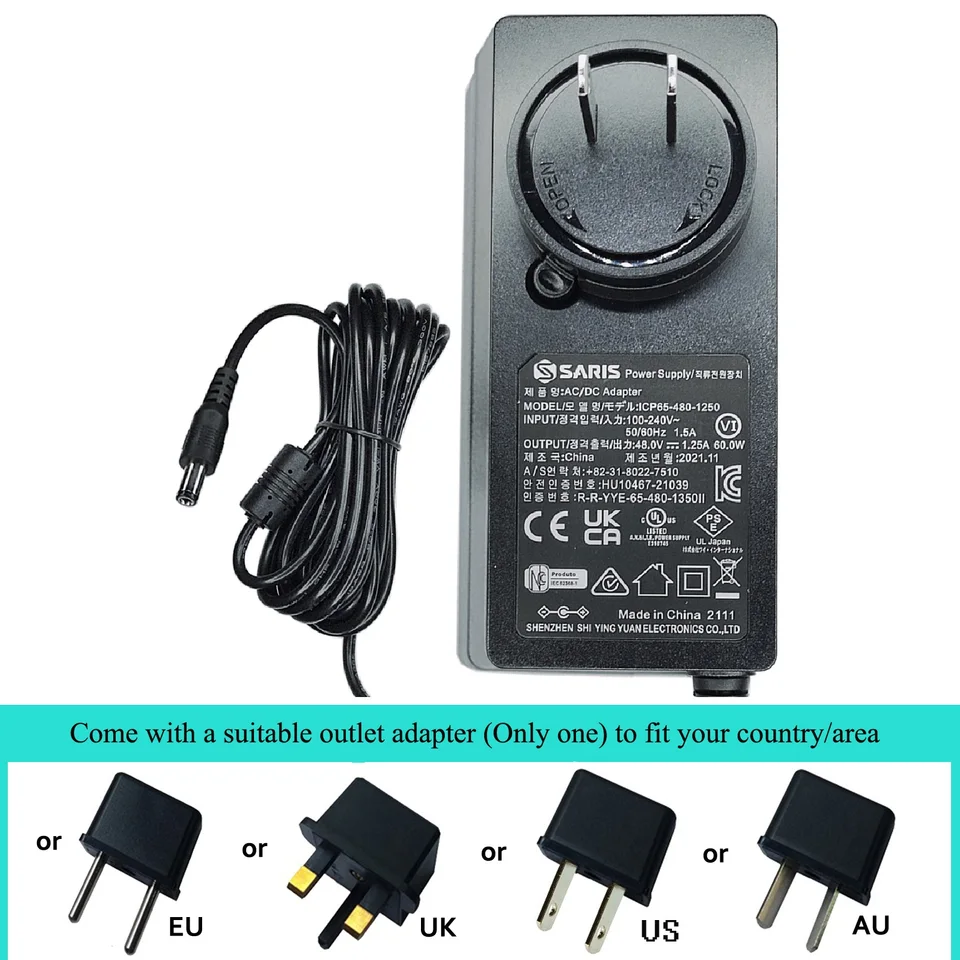 OEM 12ft 48V AC/DC Adapter for Garmin TacX NEO 2T 2 T2875 T2850