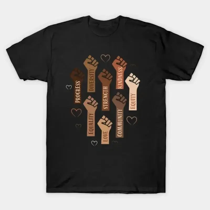 Black History Fists Diversity Equity Melanin African Gift For T Shirt