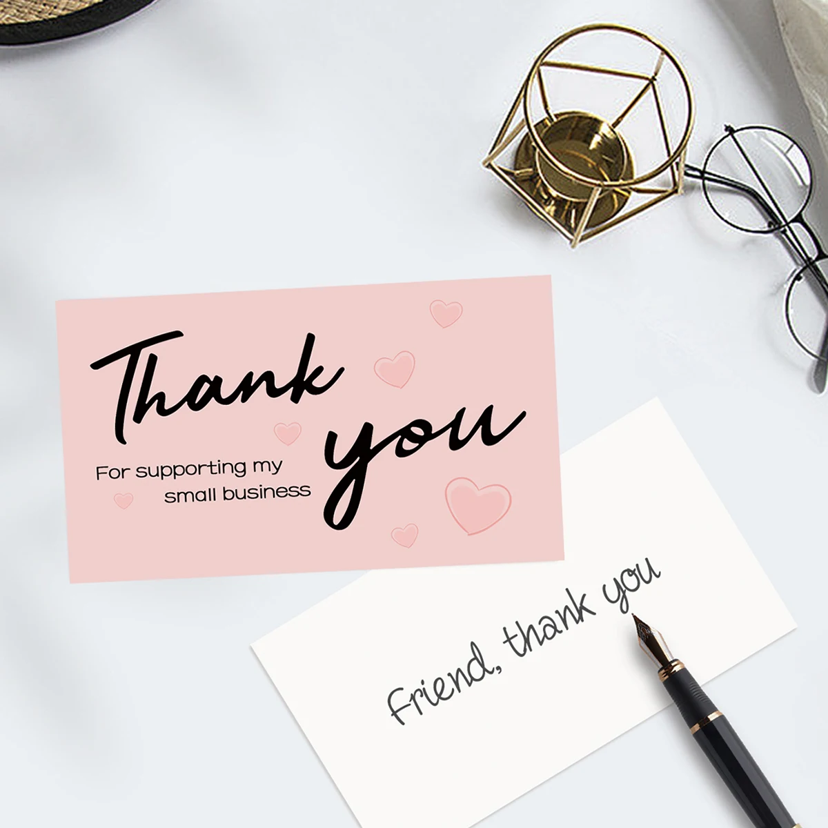 50pcs Thank You Cards For Your Order,Thank You Card For Supporting My Small Business Envelope Party Invitation Card Gift Decor