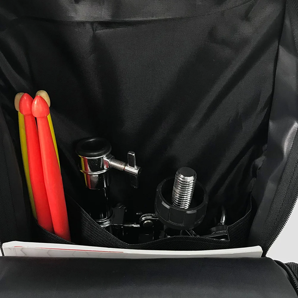 

Dumb Drum Storage Backpack Black Oxford Cloth Reinforced Sponge High Capacity Instrument Bag Portable Percussion Pouch