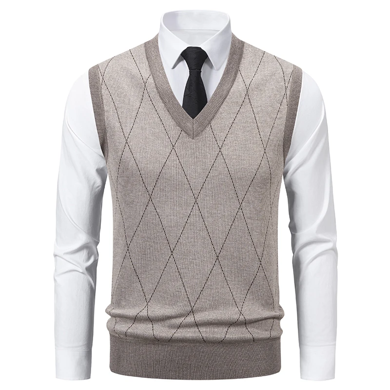 Men’s Button Down Sweater Vest Fleece Lined Knitted V-Neck Sleeveless Vest Pullover Knit Vests