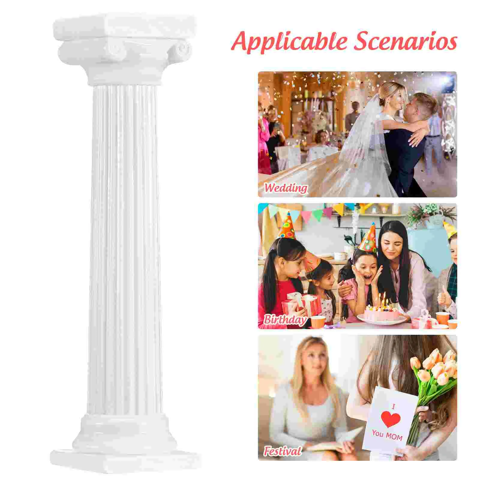 8 Pcs Roman Pillar Cake Stand for Dessert Table Wedding Centerpiece Plate Separators Display Supports Plastic Multi-layer