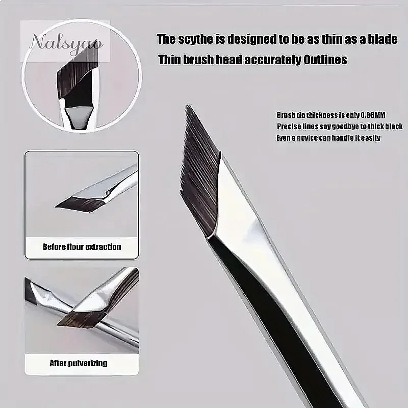 2/5pcs Upgrade Blade Eyeliner Brush Ultra Thin Fine Angle Flat Eyebrow Brush Precise Detail Makeup Tool