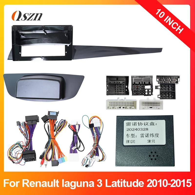 Adaptador de Fascia de marco de coche, decodificador de caja Canbus, Kit de Panel de montaje de tablero de Radio Android para Renault Latitude Laguna 3 2010-2015 de 10 pulgadas