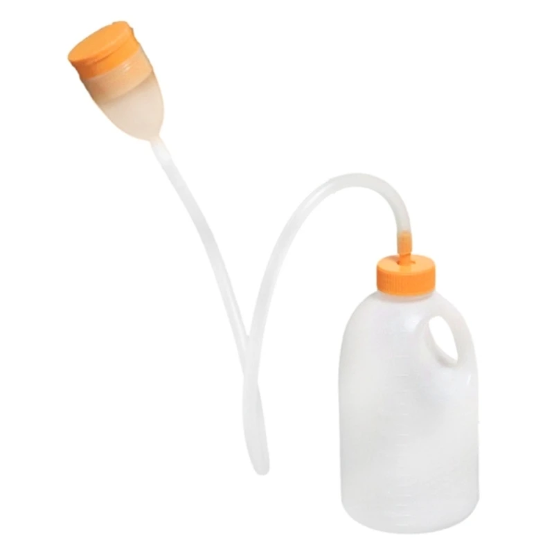 U2JD 1700ml Plastic Women Men Bed Potty Pee Bottle Pee Collector with Long 95cm Tube