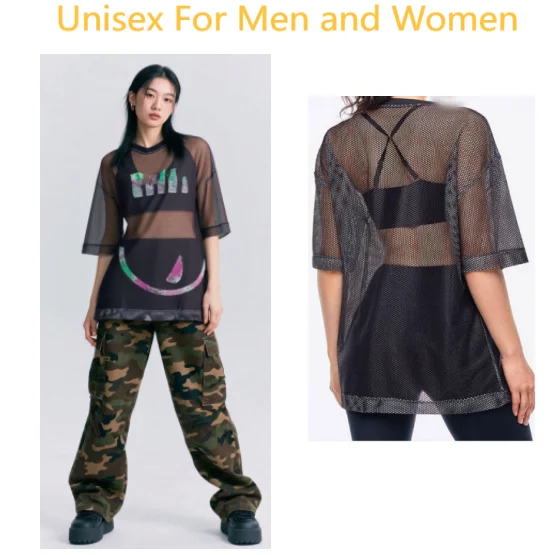 New arrival women t shirts top tee short sleeve men running net mesh top clothes 1248