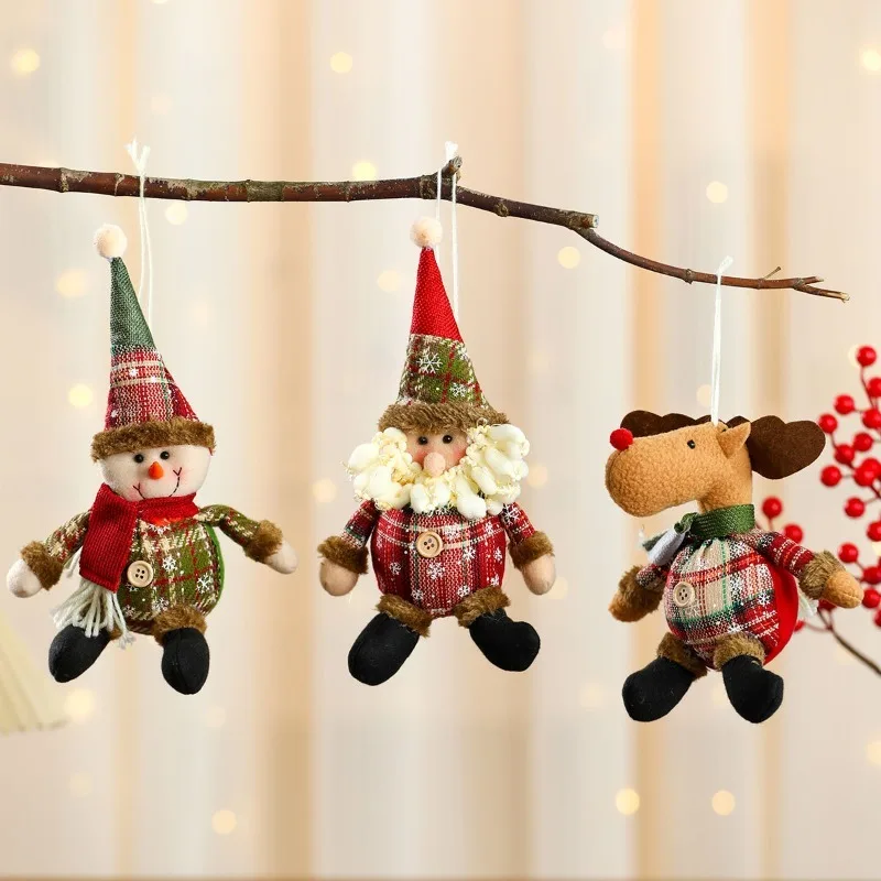 

Christmas three-dimensional checkered cloth button spherical Christmas pendant Christmas ornament Christmas tree hanging decorat