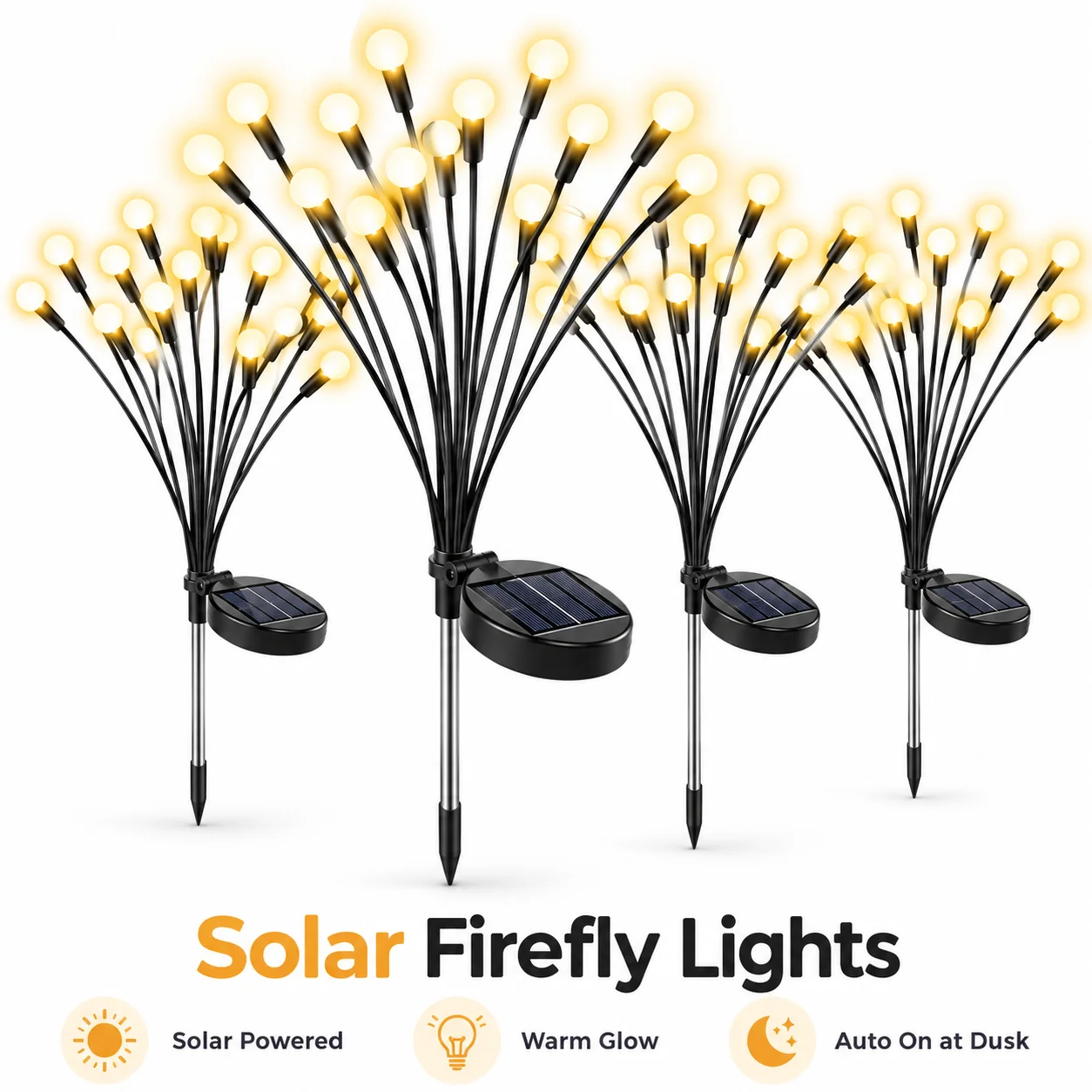 Solar Firefly Lights Outdoor Swaying LED Garden Stake Lights for Yard Lawn Pathway Patio Landscape Decor