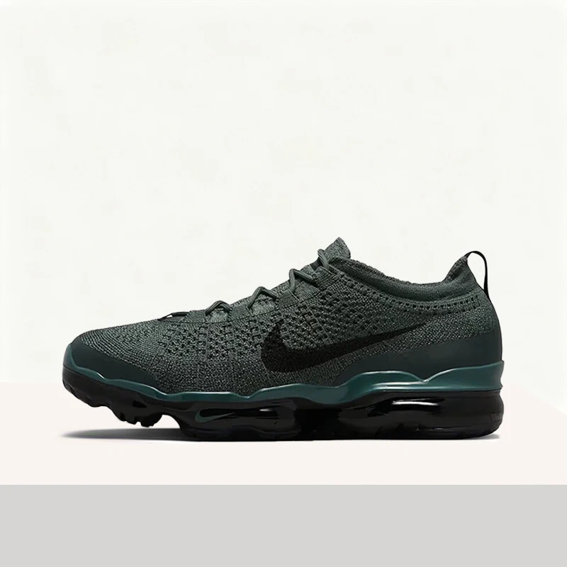 Zapatillas para correr Nike Vapormax Flyknit verdes de caña baja para hombre: calzado informal transpirable de malla elegante, cómodo y versátil DV1678-301