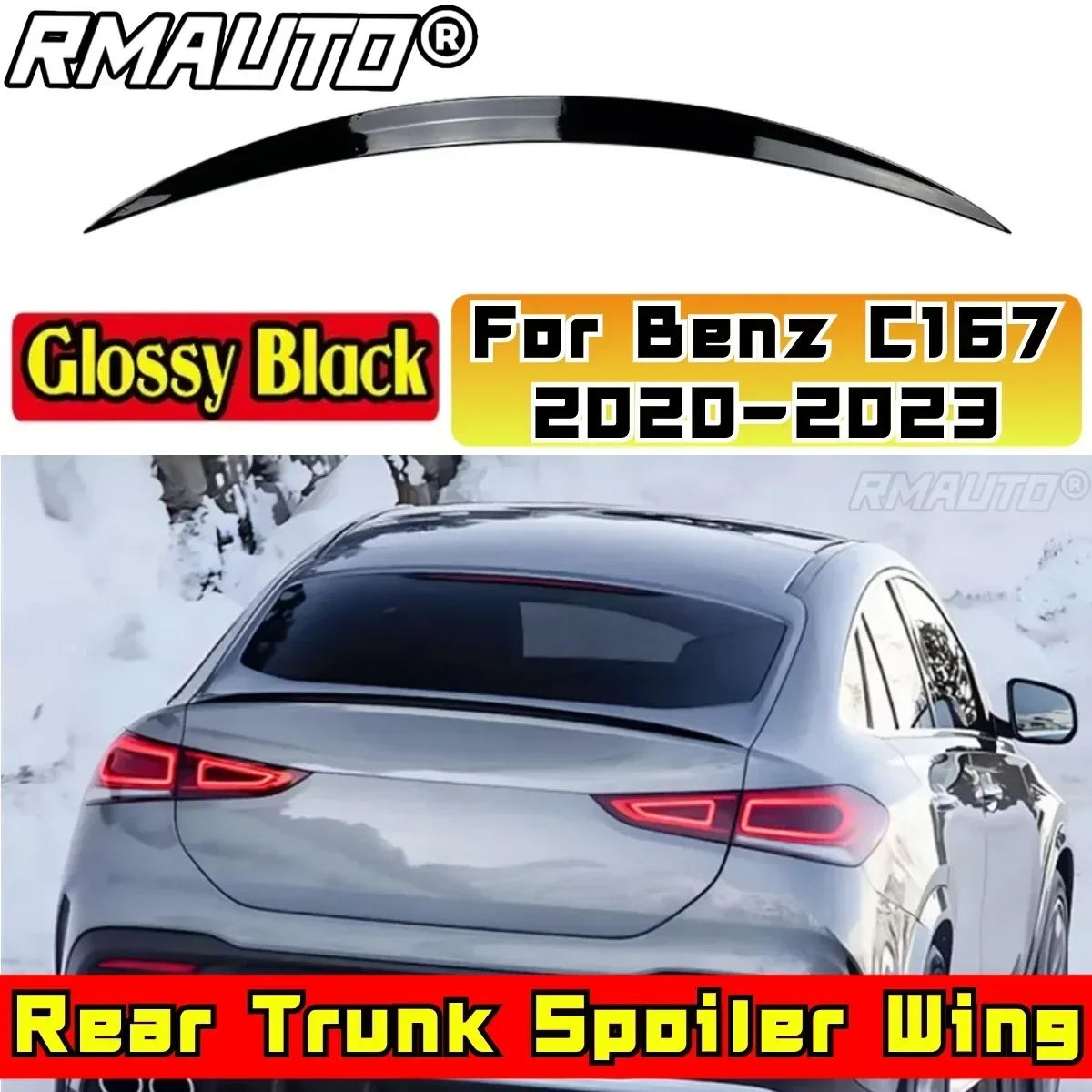 Car Rear Trunk Spoiler Body Kit Car Rear Wing For Mercedes GLE Coupe Class W167 C167 GLE350 450 500e 2020-2023 Car Accessories