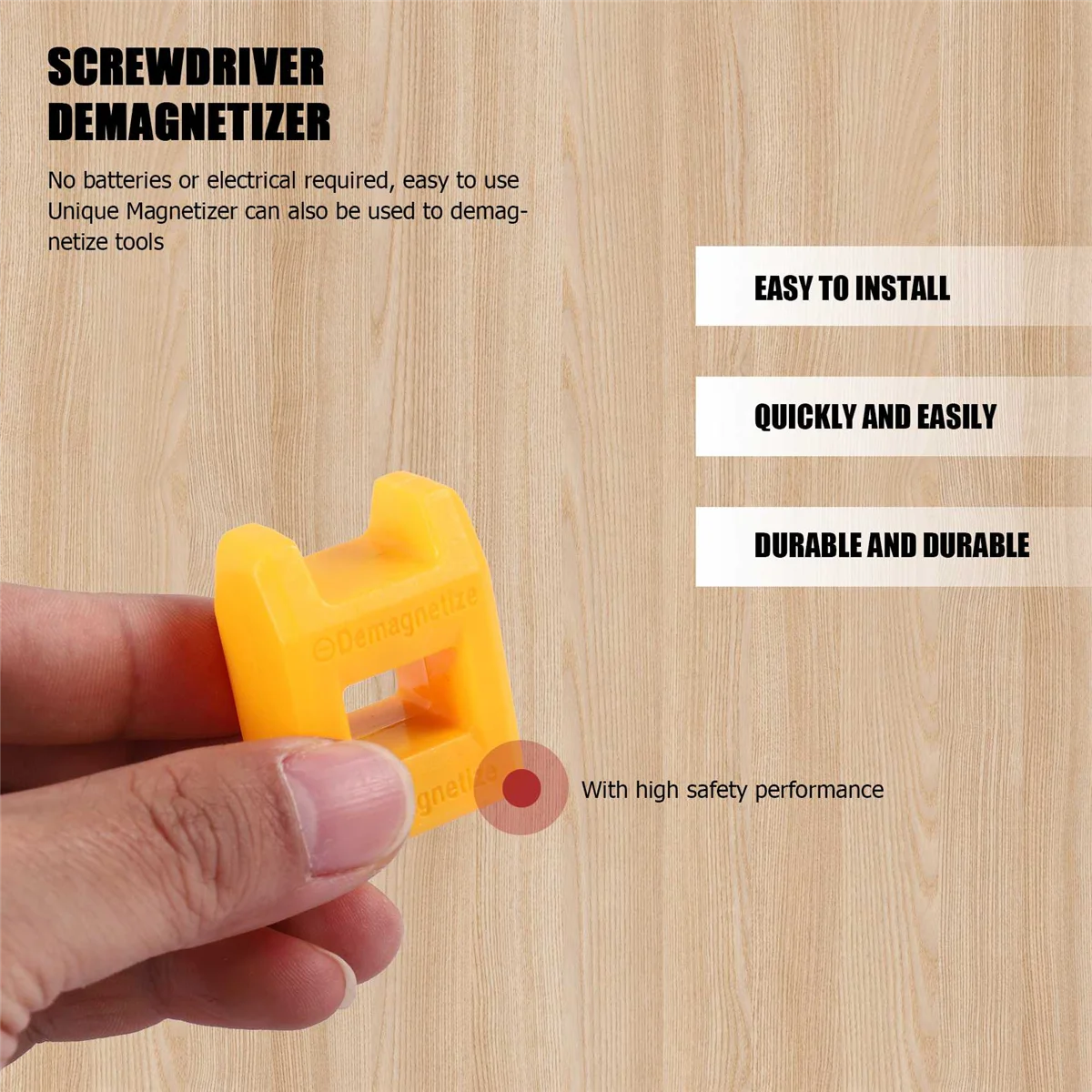 ABZV-Screwdriver Magnetizer Размагничивающий размагничиватель Магнитный практичный инструмент для захвата Цвет: желтый