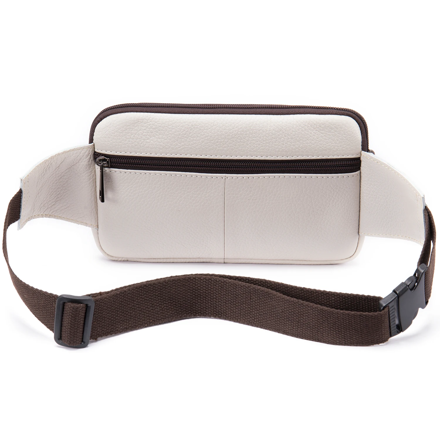 Niucunzh Genuine Leather Waist Belt Pouch Bag Hiking Running Travel Leather Sling Chest Bag For Women Fanny Pack White New  8966