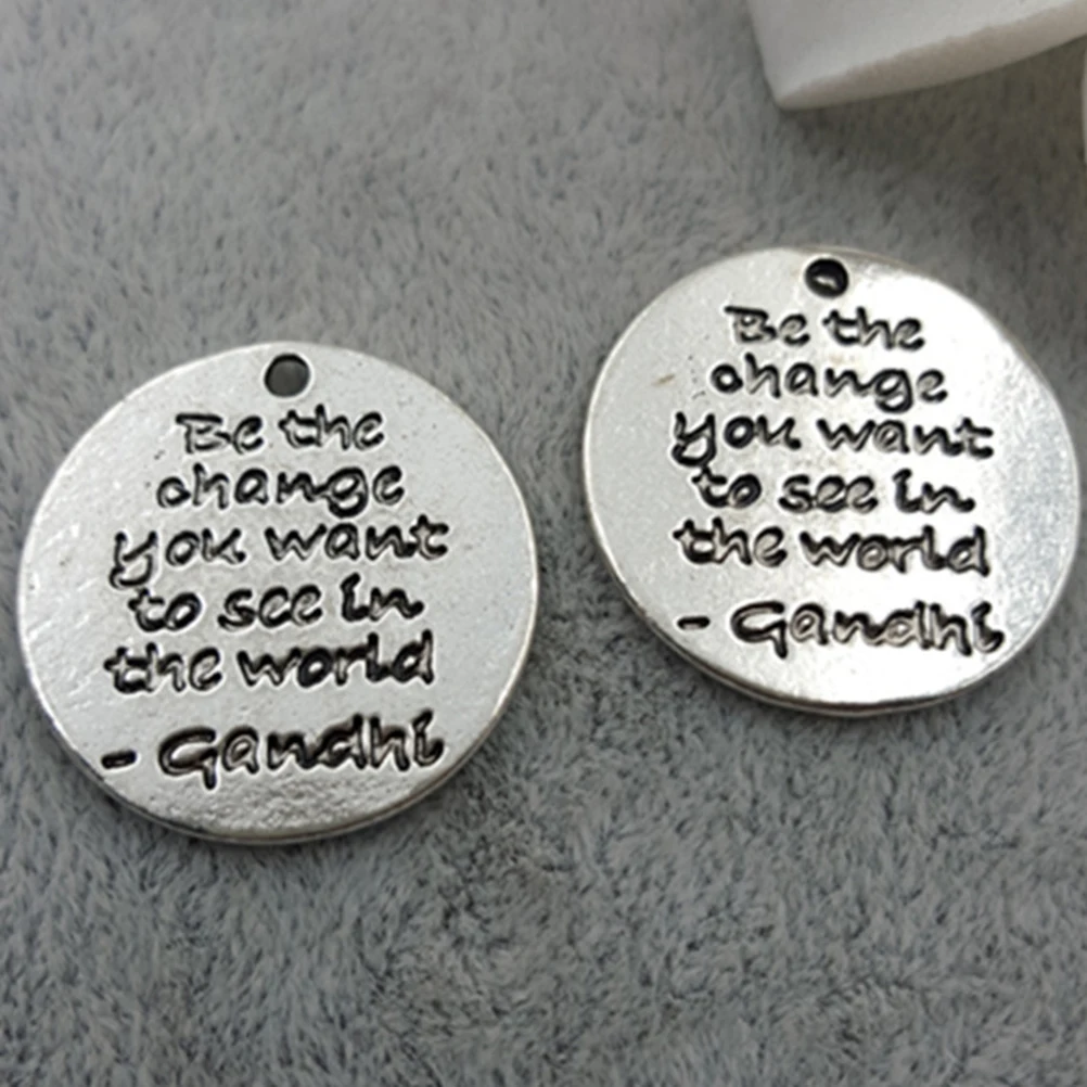 

10pcs English Lettering Pendant Jewelry Making Supplies Necklace DIY Charms Bracelet Alloy Accessories Silver Color