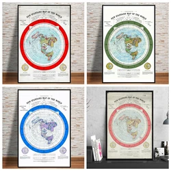 Flat Earth Map Gleason's New World Map Wall Art Painting For Aesthetic Living Room Decor HD Modern Spray Picture Canvas Poster