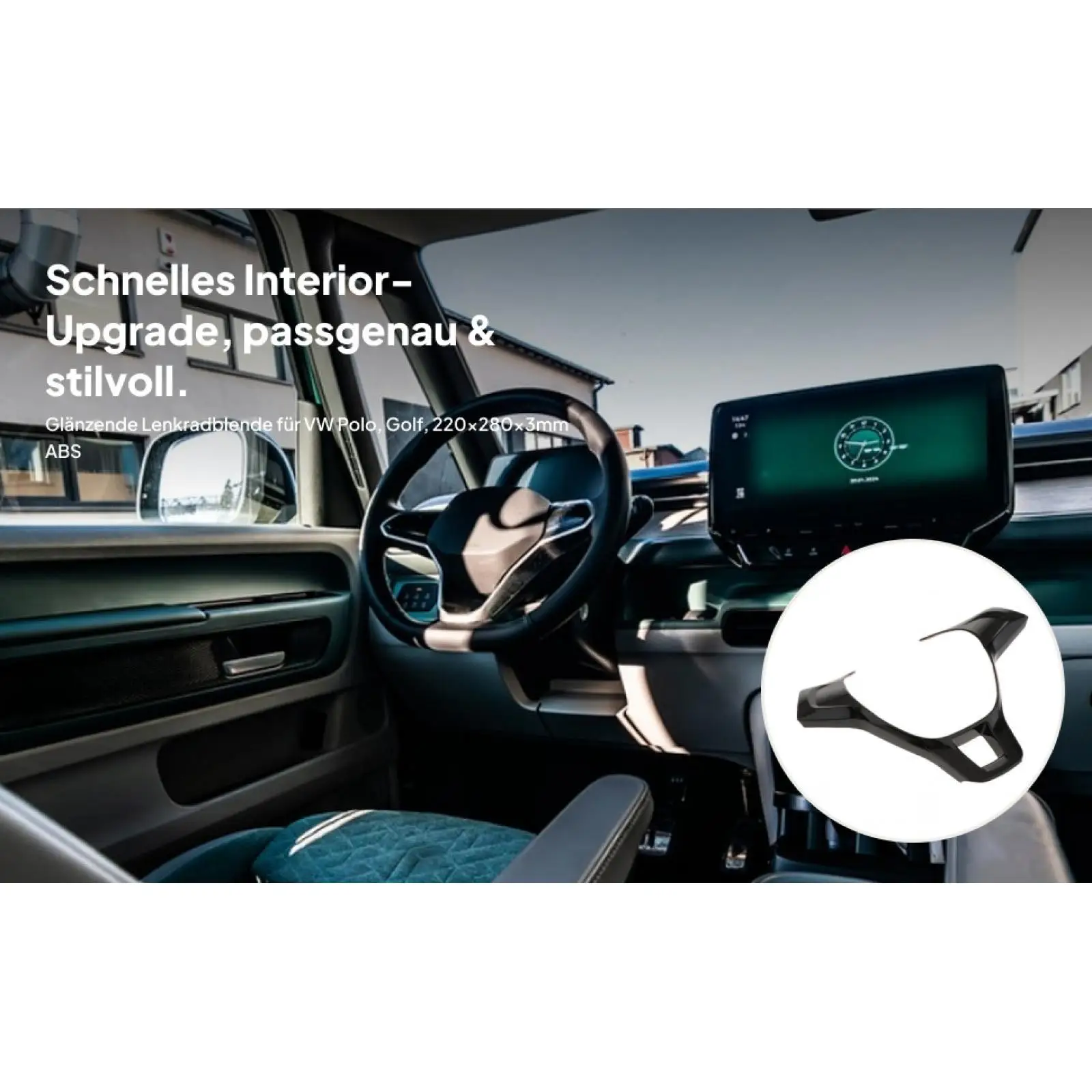 High Quality ABS Car Sequins Cover Steering Wheel Trim for Golf 7 Accessories Mk6 2014 2015
