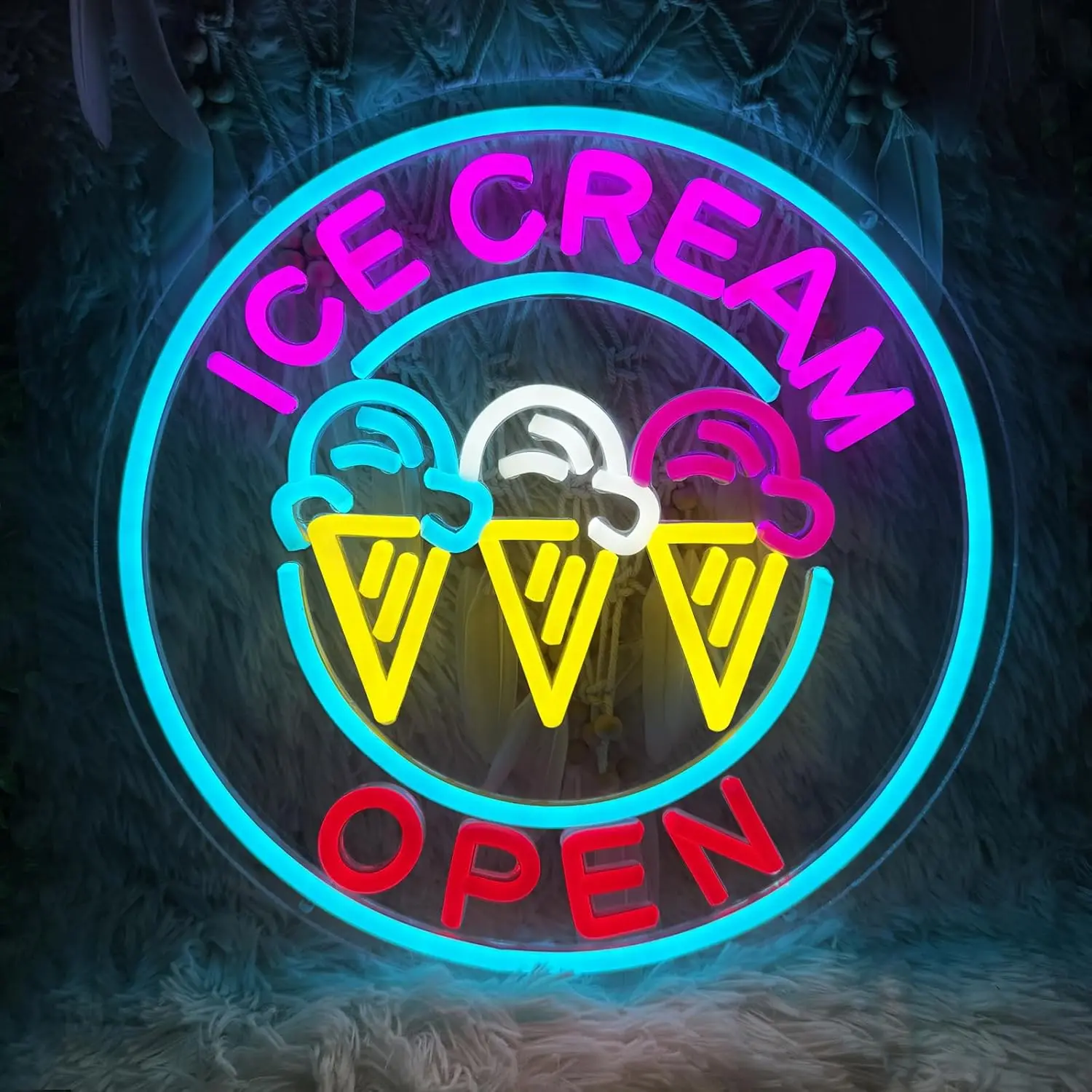 

Gelato Open Neon Sign – USB Powered Dimmable LED Light for Wall Decor, Perfect for Restaurant, Bar,Coffee Shop, Bedroom, or Gift