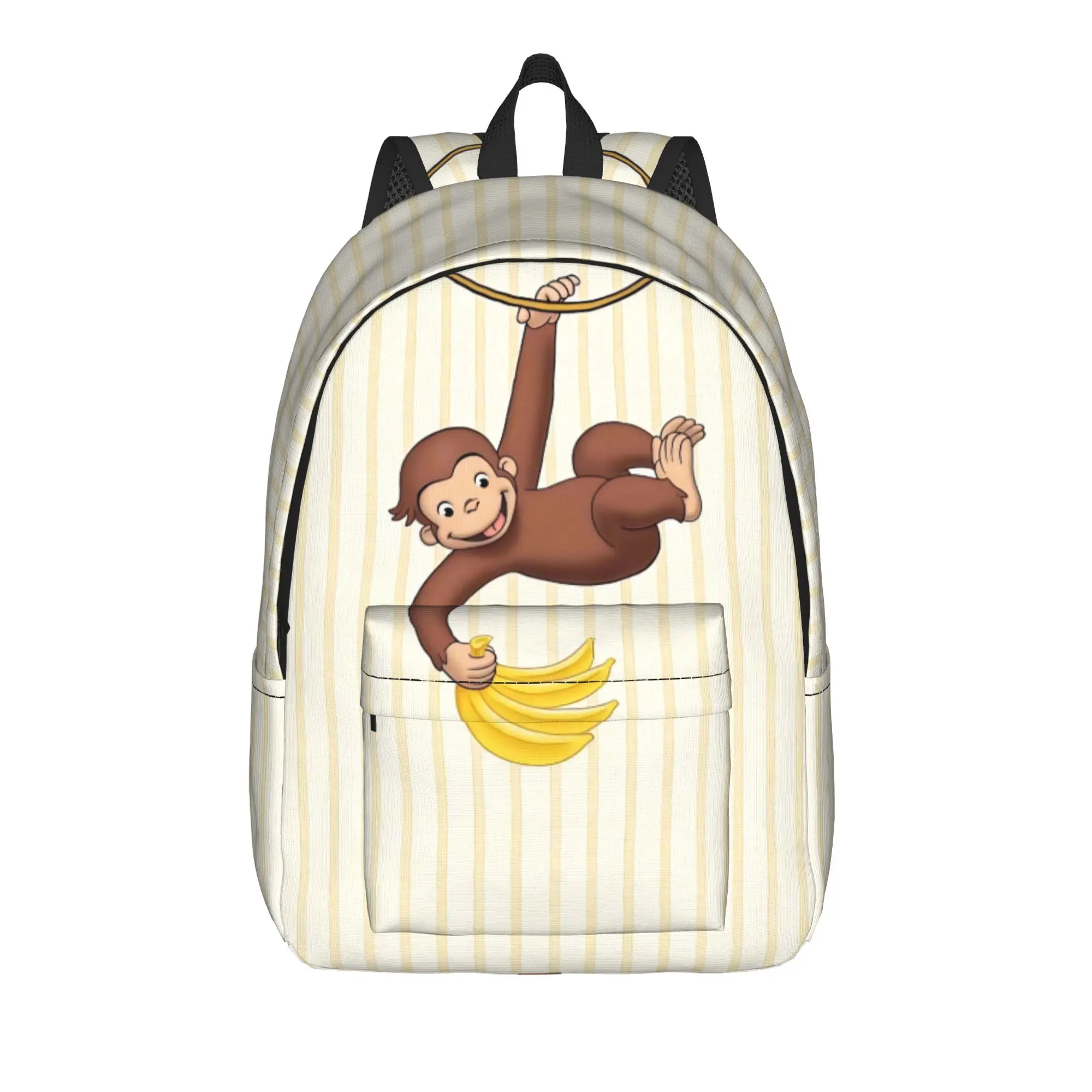 Curious Monkey Georges Cartoon Backpack for Men Women Fashion Student Business Daypack TV Series Laptop Canvas Bags Lightweight