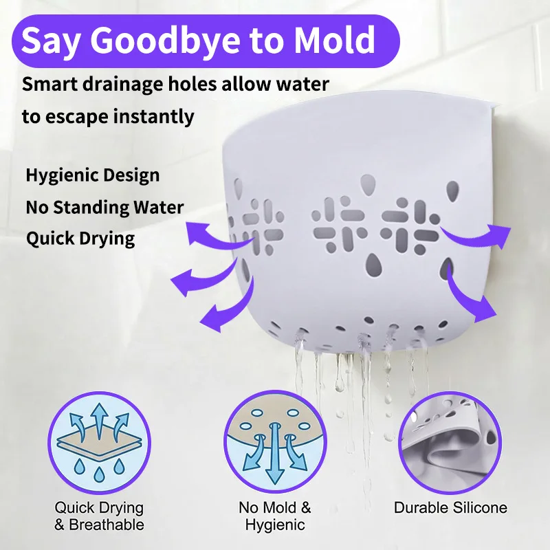 Baby Bath Storage Rack Silicone Drainage Hanging Basket Baby Bathtub Toy Organizer Bag Children's Water Play Hoop