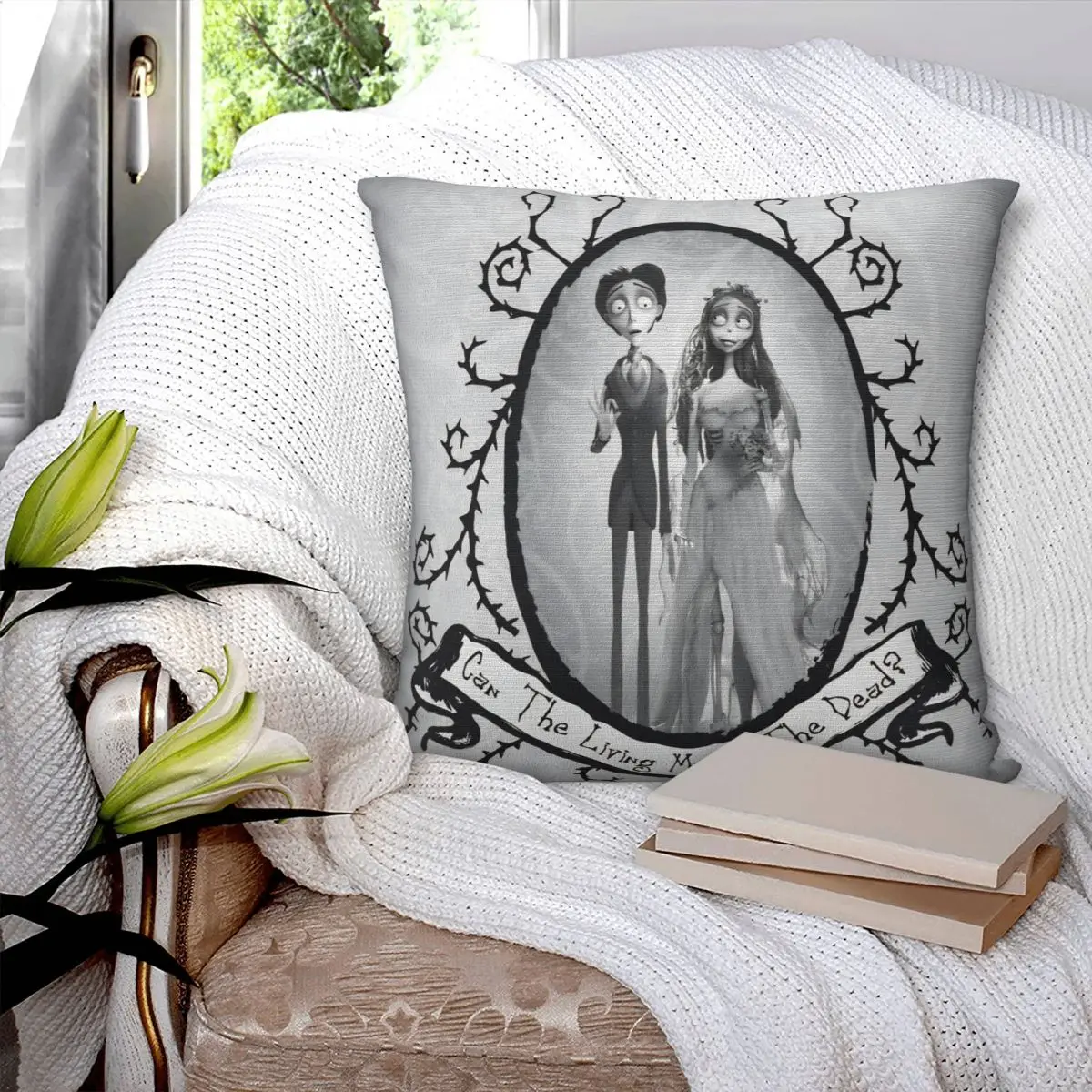 Corpse Bride Emily Pillowcase Printing Polyester Cushion Cover Decorations Pillow Case Cover Home Square 45X45cm