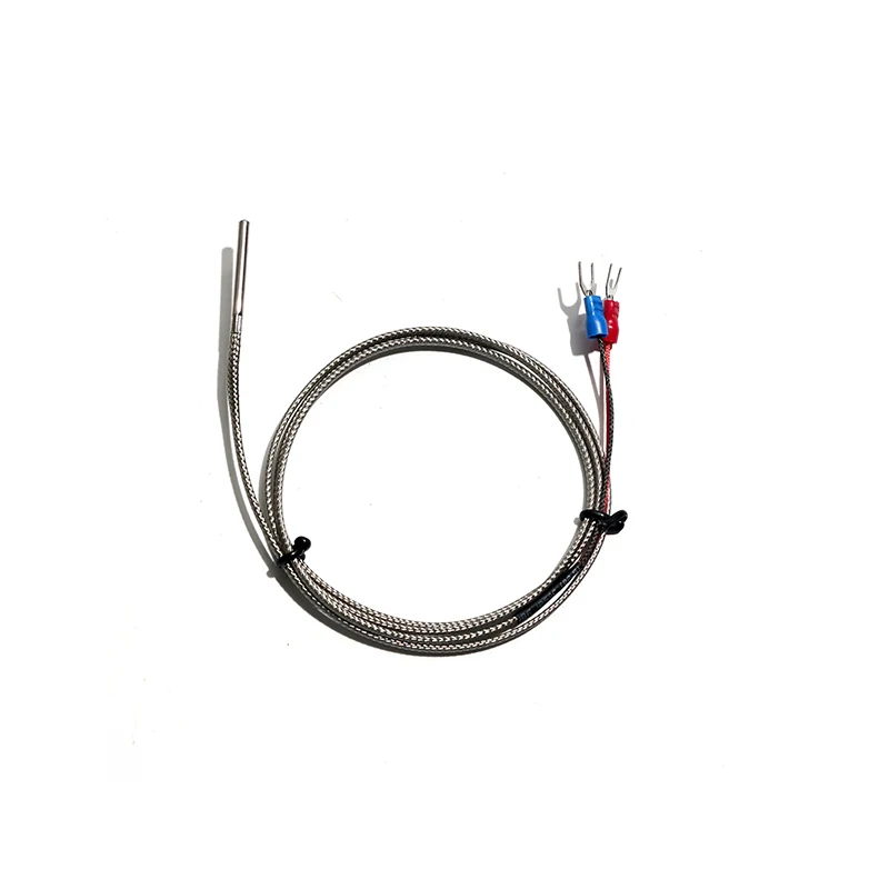 K Type Thermocouple Sensor Mini Cylindrical Sensing Tip 3x15mm 3x20mm 3x30mm Cable Length 0.5M-5M Temp Range 0-600℃ Braided