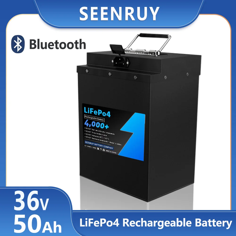 

Lifepo4 36 В 50 Ач Аккумулятор большой емкости Встроенный BMS для электрического мотоцикла 1000 Вт 1,5 кВт электрический трехколесный велосипед + зарядное устройство 10 А