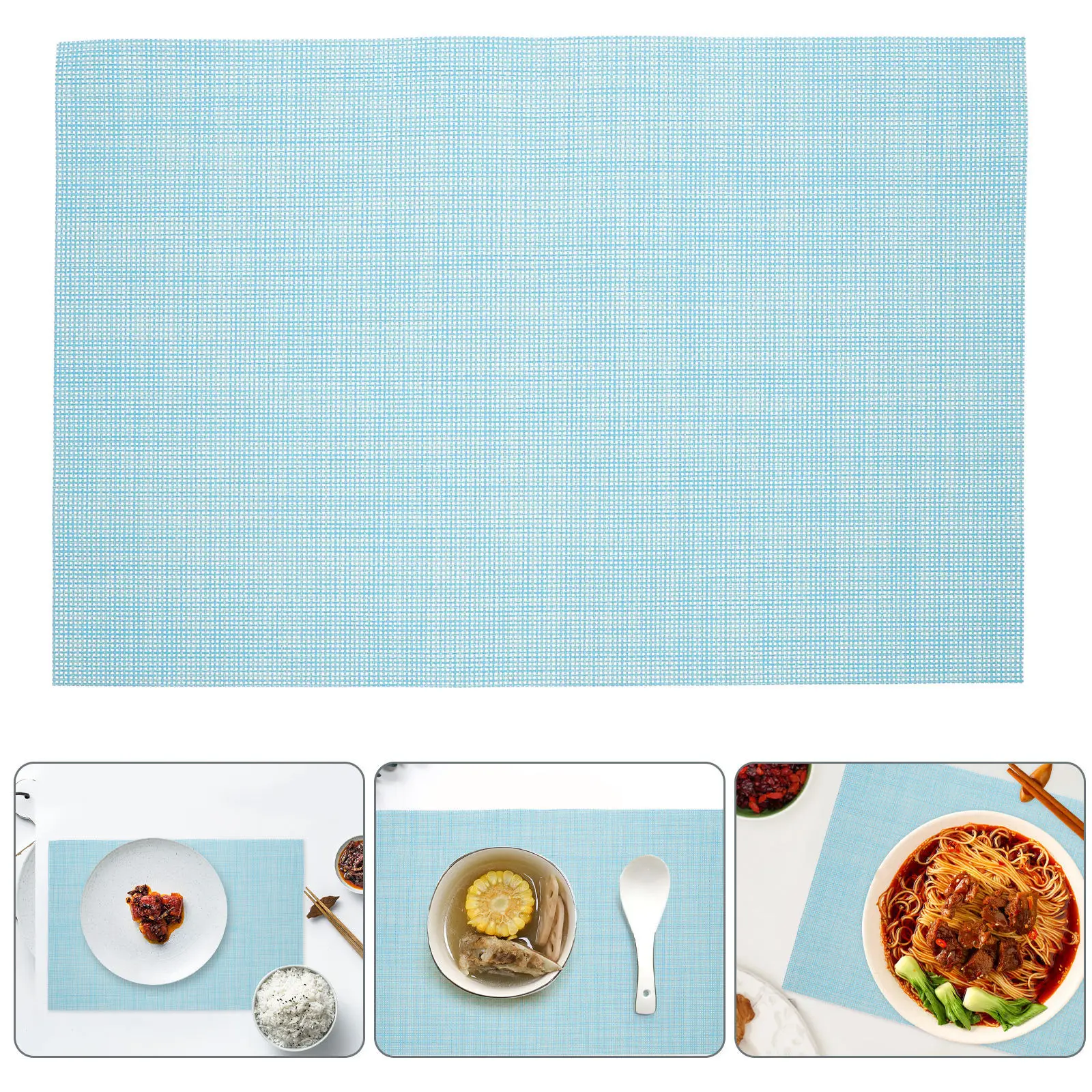 

4Pcs Faux Linen European Placemats Heat Resistant Non Slip Dining Table Mats Washable Kitchen Vinyl Table Mats