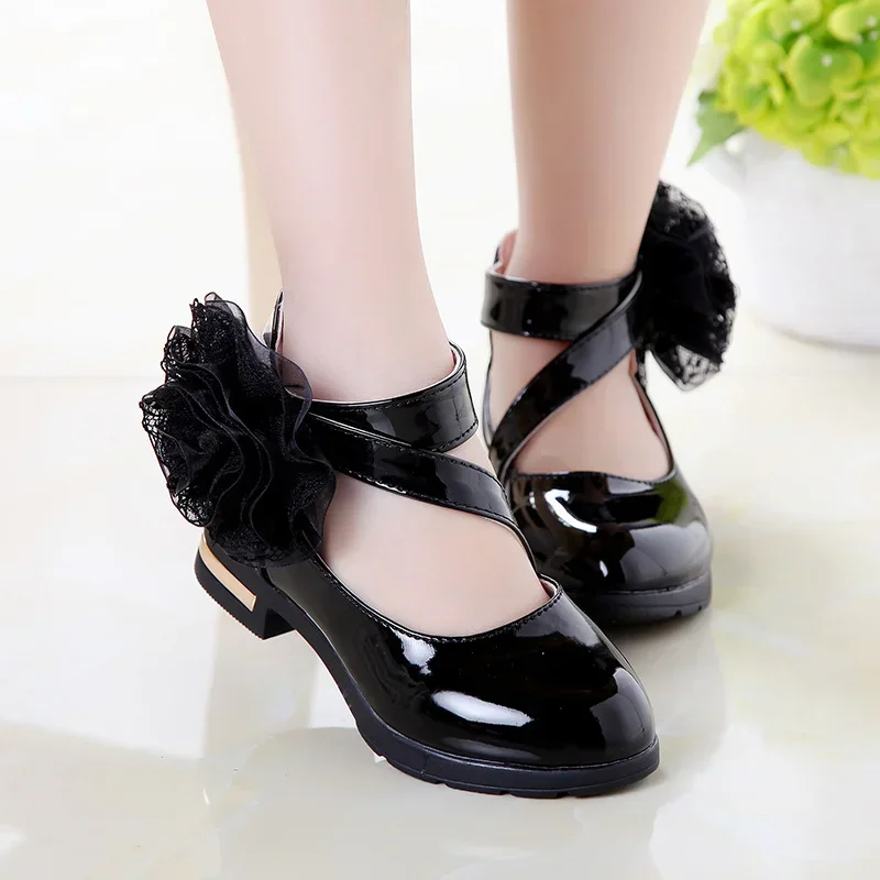 *Flowers Stage Leather Shoes Elegant Comfortable Catwalk Fashion Spring/Summer Students Baby Girls Princess Cute Kids Sandals