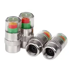 4pcs Car Tire Pressure Indicator Tire Pressure Gauge Indicator Alert Monitoring Valve Cap Sensor External Valve Detection