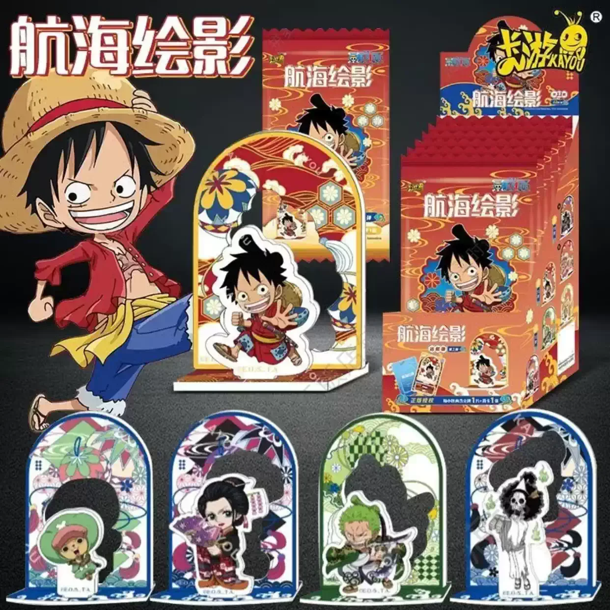 Kayou One Piece Voyage Portrait Acrylic Standee Blind Box Luffy Zoro Nami Character Figure Collection Toy For Anime Fans Gift