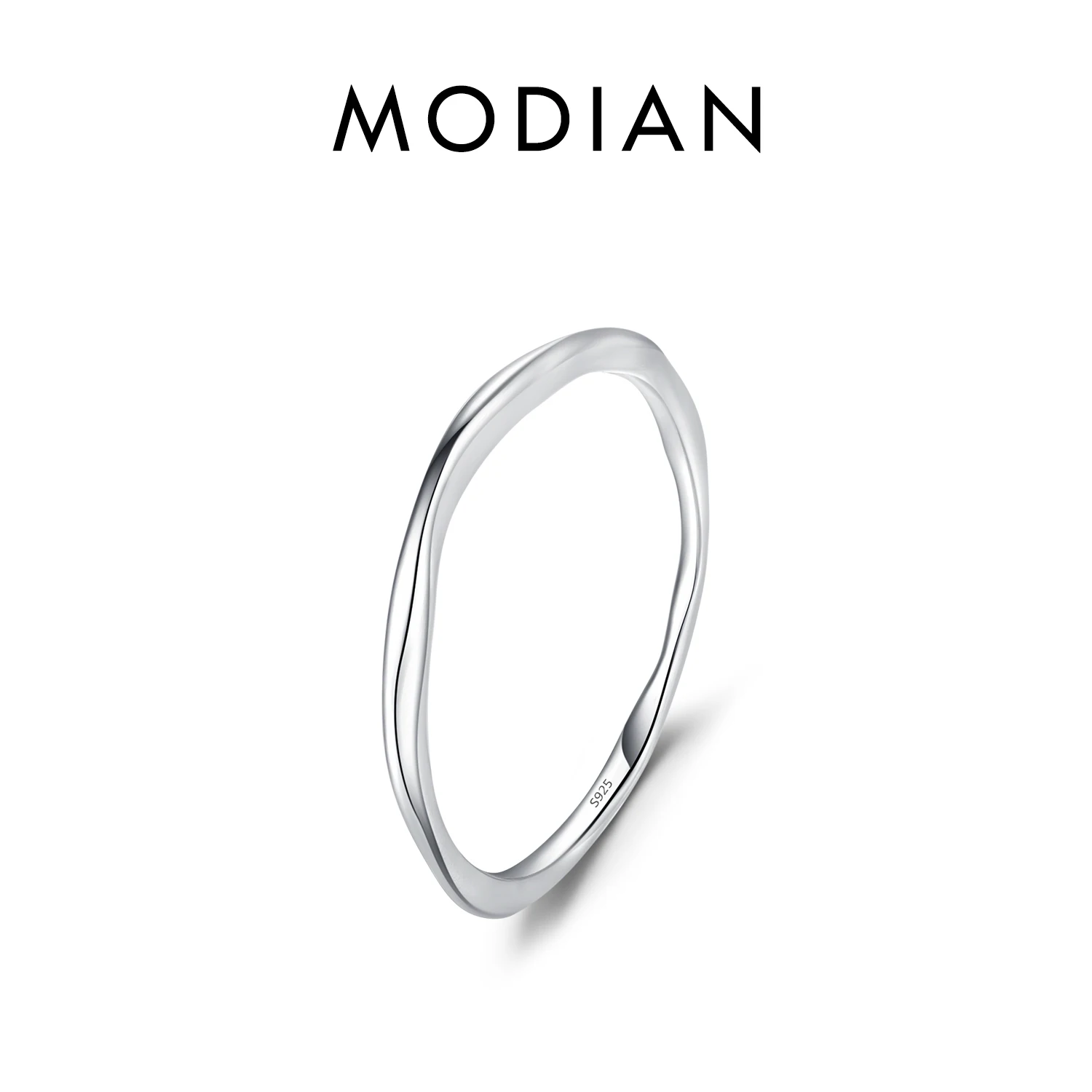 Women's 925 Sterling Silver Twisted Geometric Stackable Ring