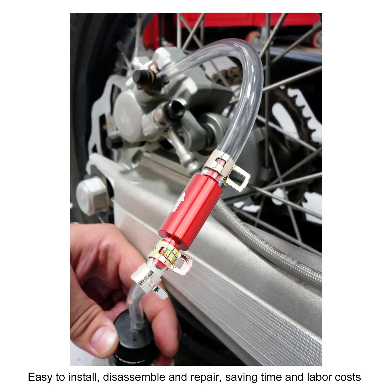 2pcs Brake Bleeder Hose 6MM One Way Check Valve Tube Bleeding Tool Kit Wear Resistant Universal for Motorcycle Car view 2