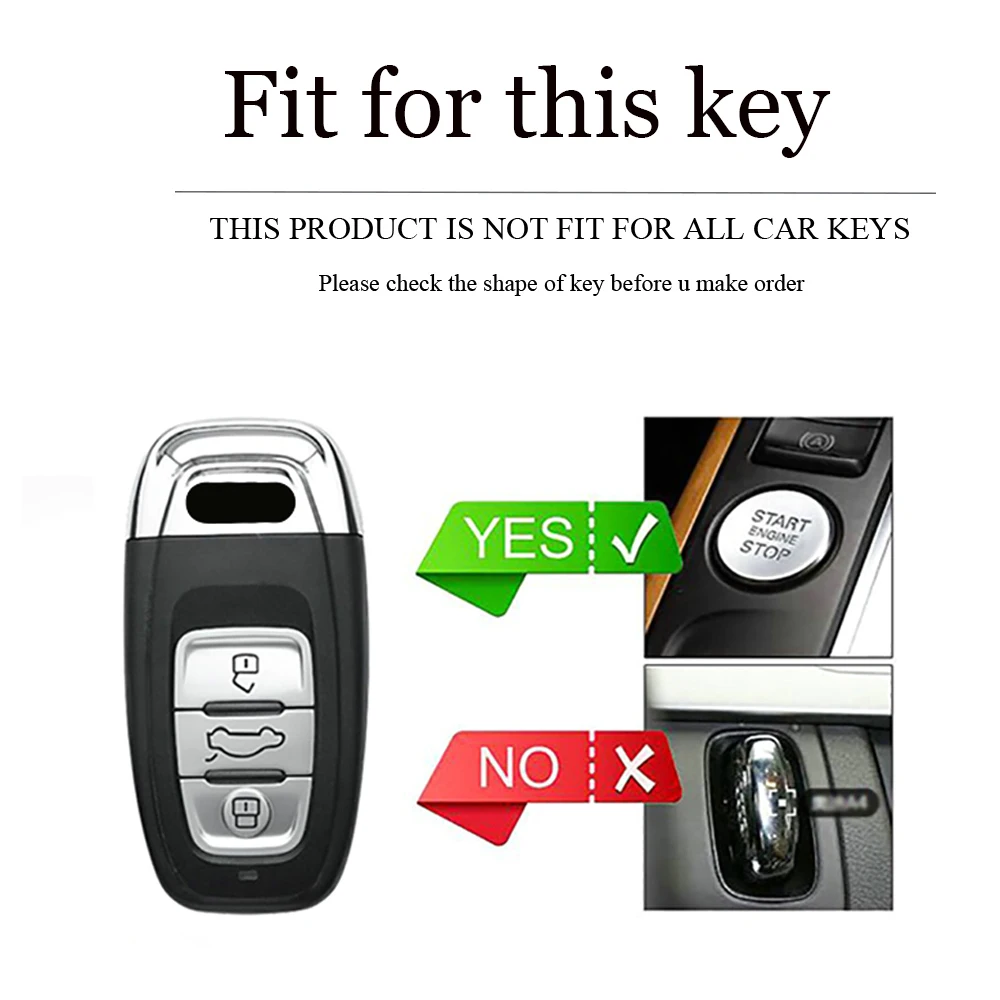 ABS Carbon Car Key Case Cover For Audi A1 A3 8P A4 B8 B9 A5 A6 C7 A7 A8 Q3 Q5 Q7 Q8 C8 D5 4M RS3 S4 S5 S7 TT E-tron Keychain - view 2
