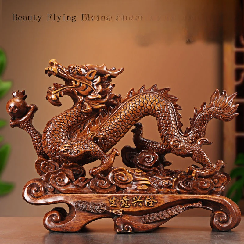 19x7x15cm Resin Golden Dragon Decoration Living Room Store Relocation and Opening Gift Crafts Decoration