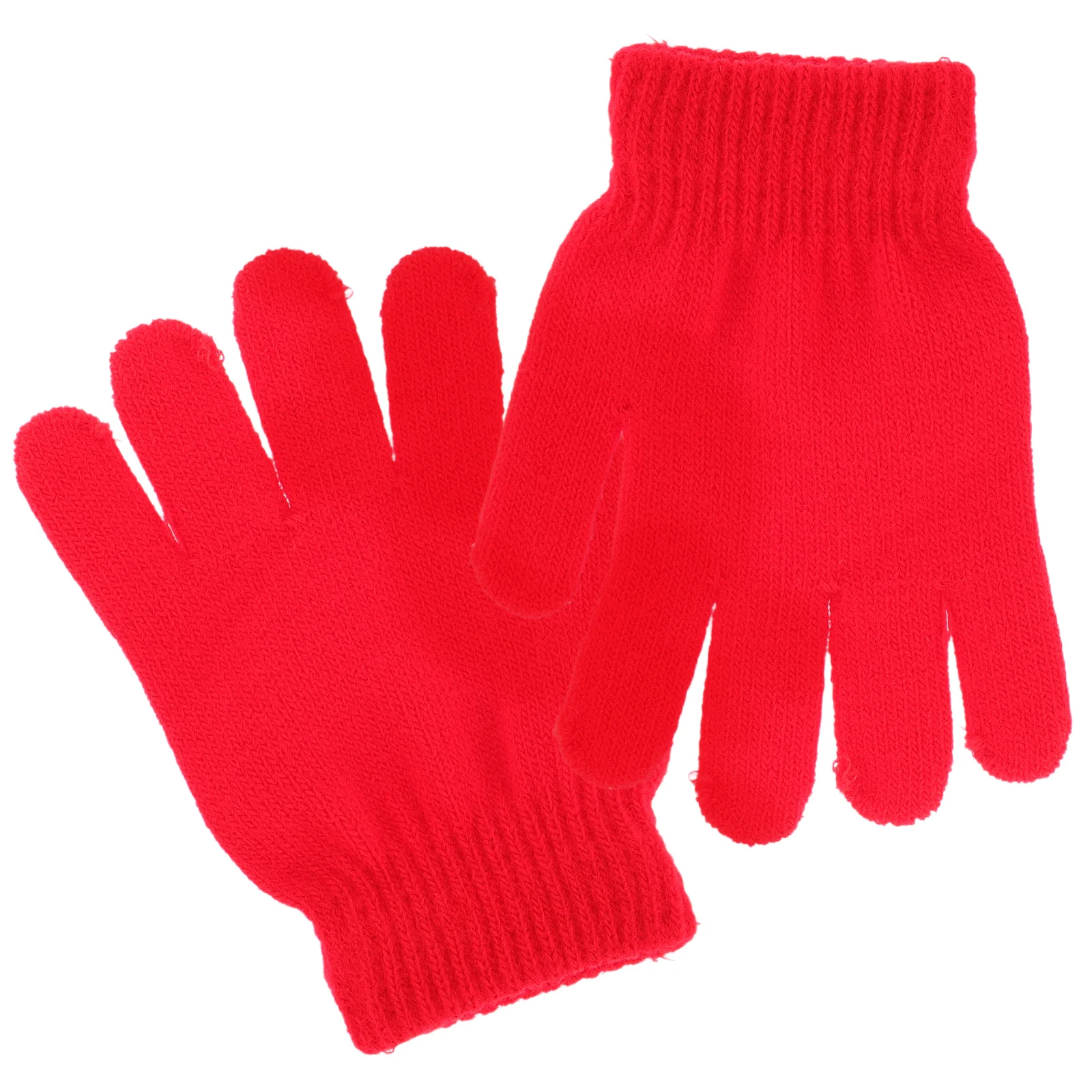 

Warm Kids Gloves 4-12 Years Autumn Winter Knitted Full Finger Stretchy Lightweight Washable Scarf Hat Rain Jacket