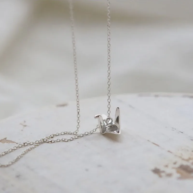 Fashion Cute Thousand Paper Crane Necklace Light Luxury Exquisite Chains For women Party Wedding Occasion Romantic Jewelry