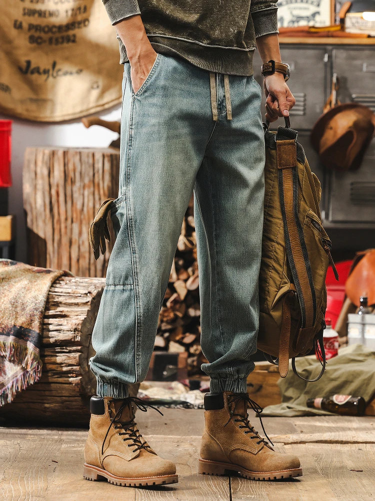 

Larser Slim Fit мужские джинсовые джинсы американский ретро Sle свободная рабочая одежда брюки модные осенние брендовые мужские хлопковые джинсы