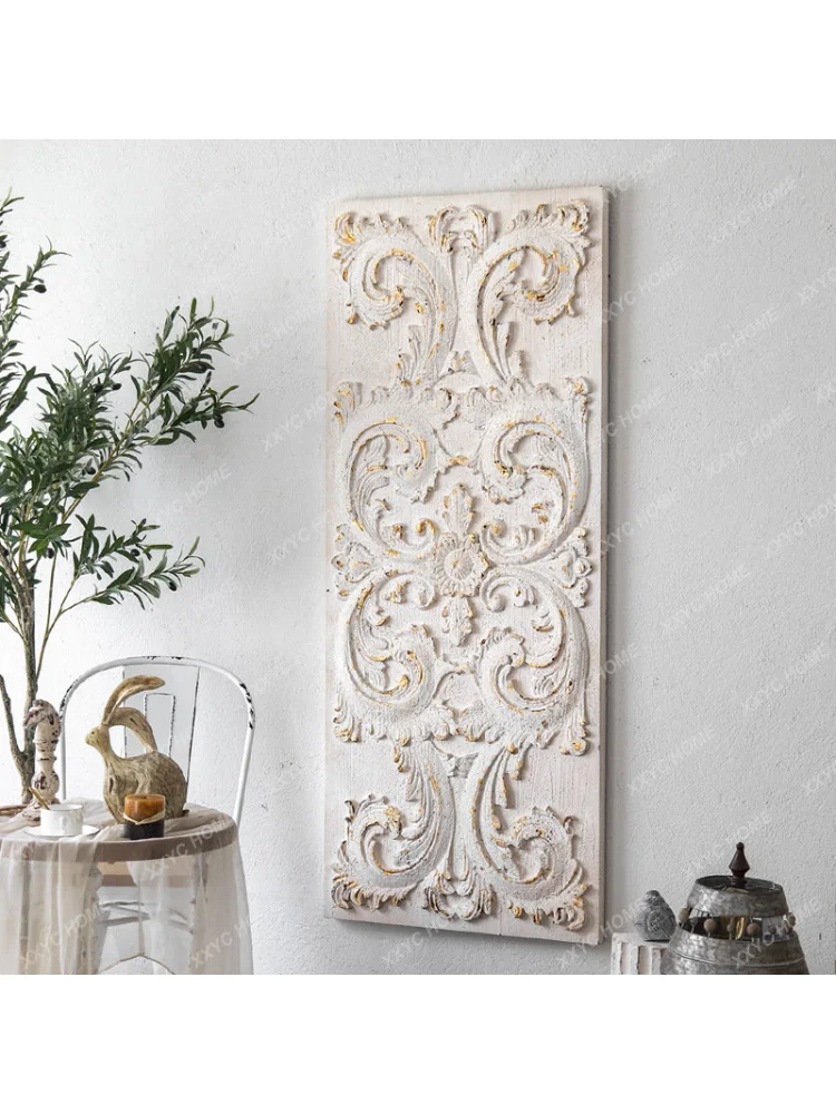 Retro Solid Wood Wall Decoration Living Room Background Wall Distressed Entrance Wall Painting Wall Decoration