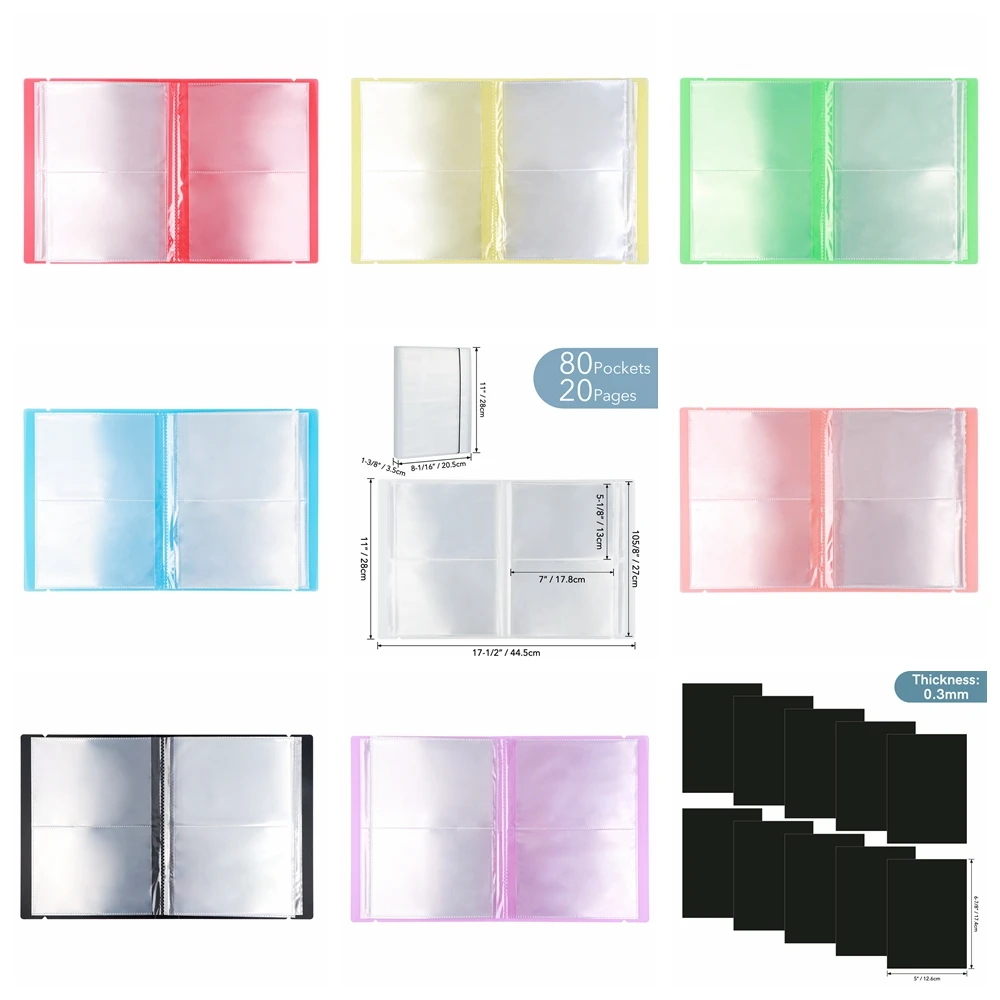 Stamp Cutting Dies Storage Book Organizer Folder with 80 Pockets/20 Pages, Large Storage Book,Sticker Photo Storage Album