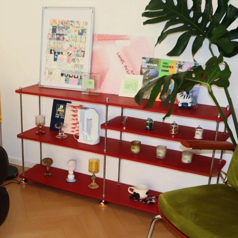 

Screw ornament shelf, bookshelf, floor-to-ceiling multi-layer storage rack, living room wall display rack