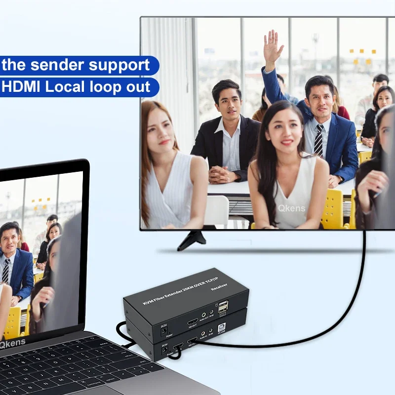 20km HDMI KVM Fiber Extender Over SC Fiber Cable TCP/IP Audio Video Transmitter and Receiver Converter Support PC Keyboard Mouse