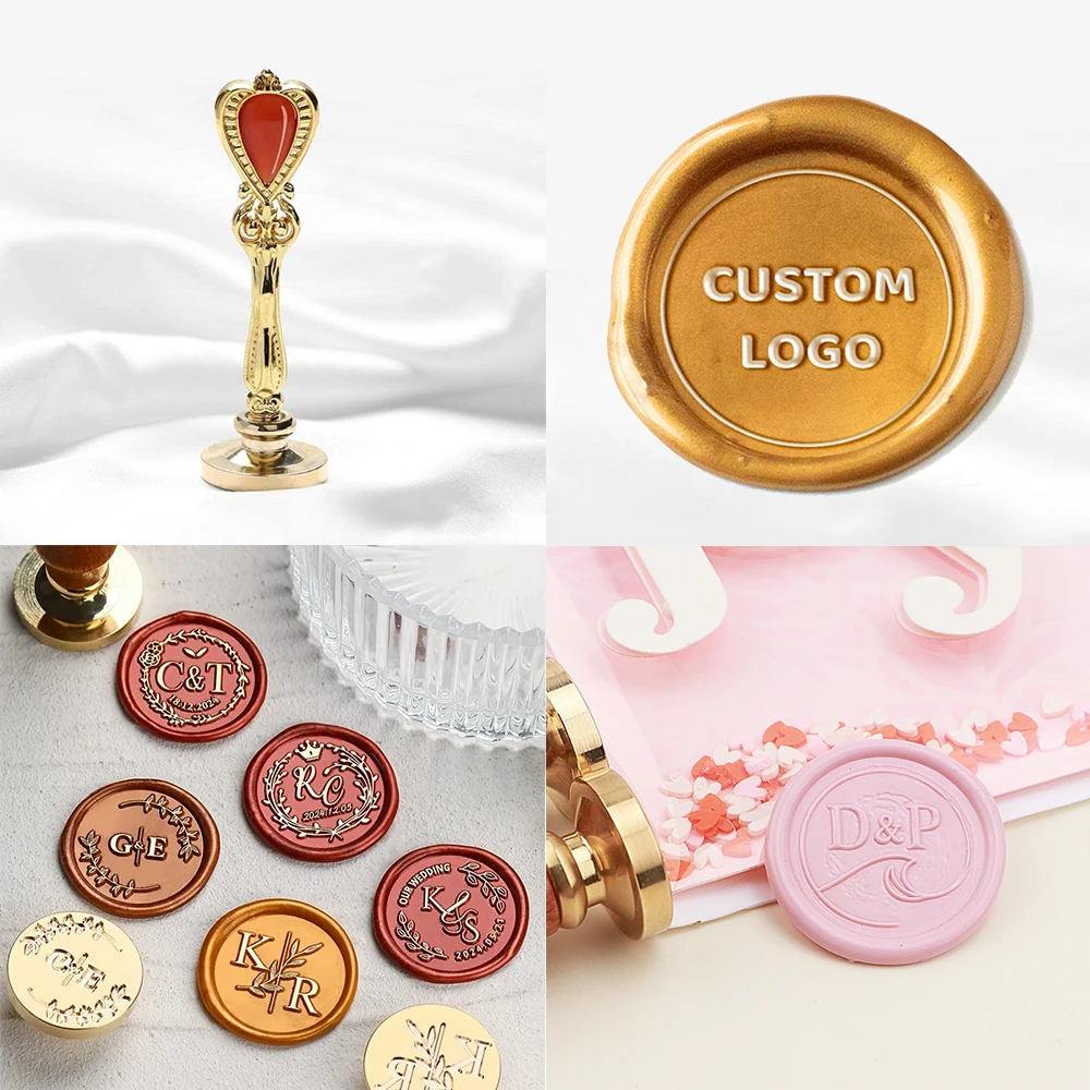 

Custom Initial Letter Wax Seal Stamp 2.5/3/4cm Logo Design Personalized Seal for Diy Wedding Envelope Invitation Gift Card Decor